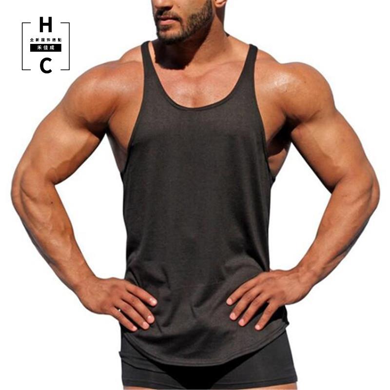 禾佳成跨栏背心男士工字二道夏季汗衫男子吊带薄款运动无袖弹力坎肩