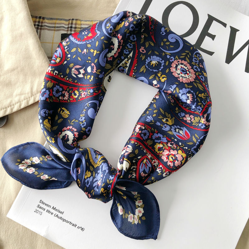 斐珺服饰配件新品腰果花方巾时尚复古腰果花丝巾女小方巾装饰领巾百搭