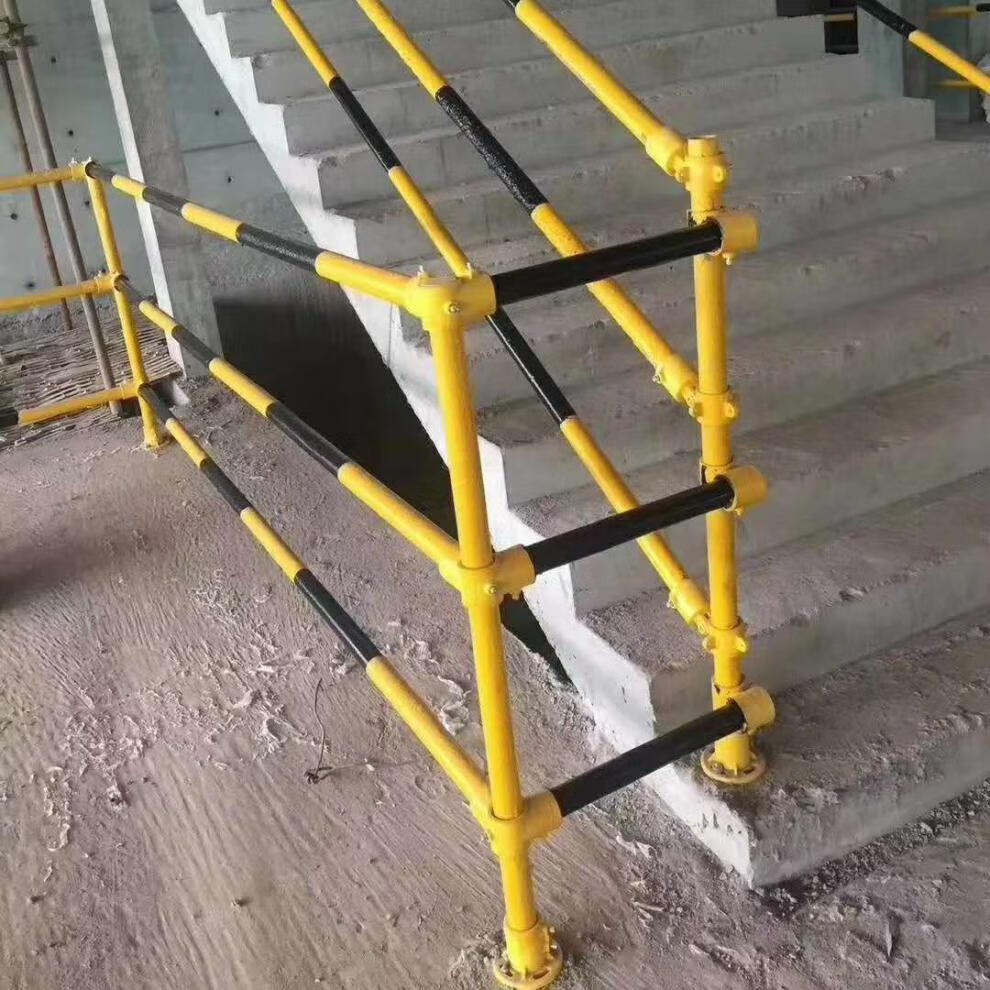 定型化临边防护连接件工地基坑楼梯扶手钢管件塑料临时护栏杆配件