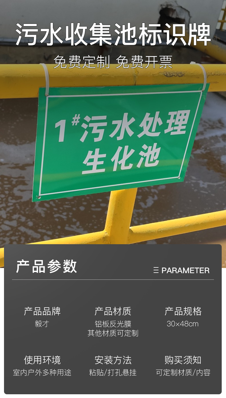 佰景園事故應急池汙水收集處理池標識牌管理制度消防化糞池中和採樣