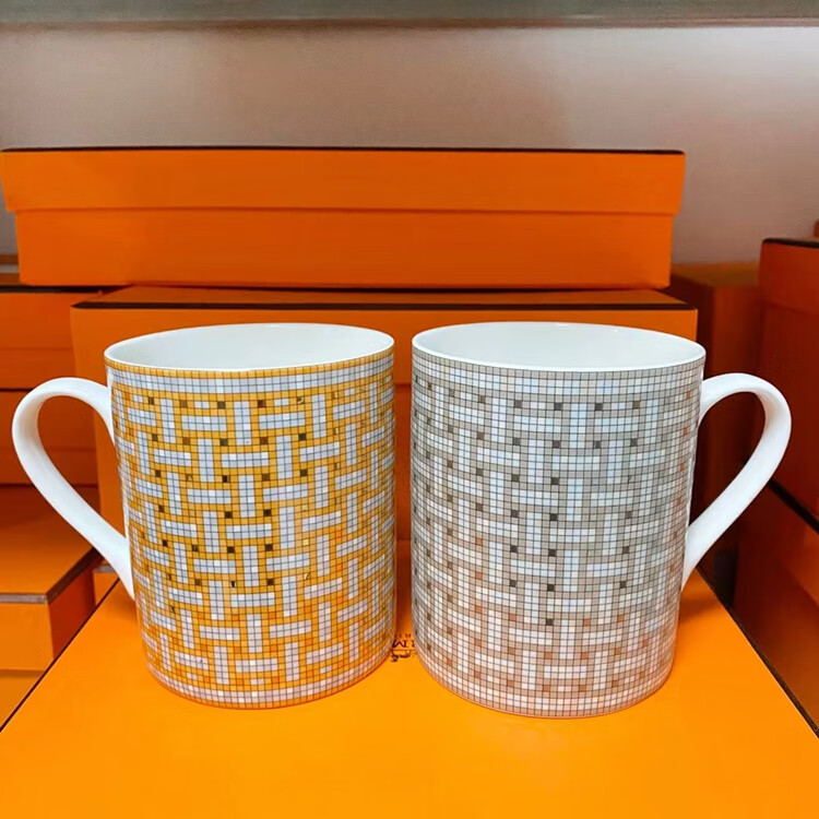 爱马仕水杯hermes欧式家用水杯马克杯办公室茶杯子情侣款送礼盒装 中