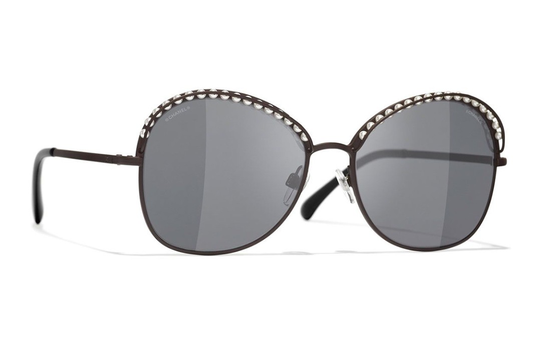 chanel香奈儿太阳镜墨镜女款全框时尚蝶形珍珠时尚眼镜ch4247hc395