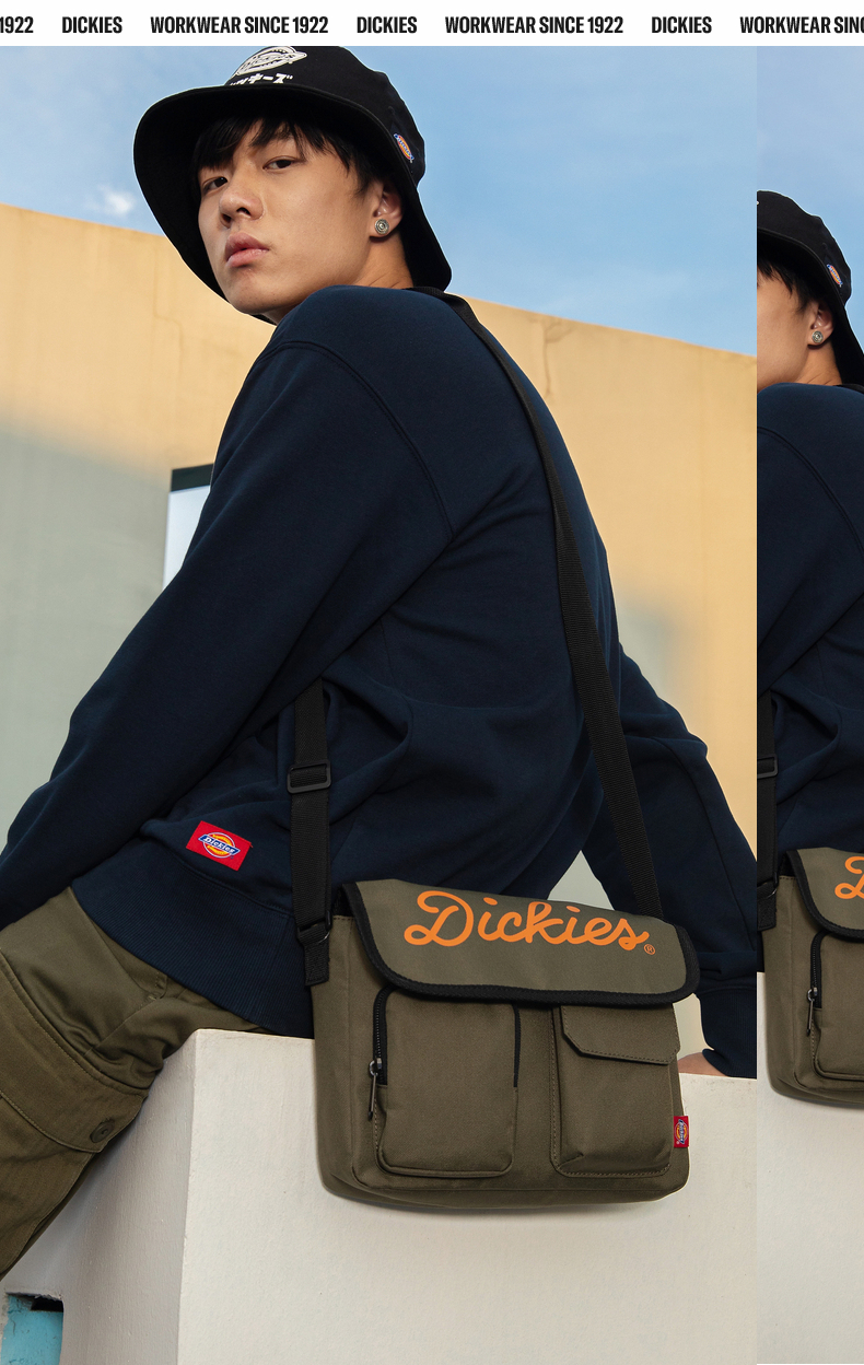 dickies斜挎包字母印花袋盖多口袋单肩包斜挎包新品斜挎包dk009700军