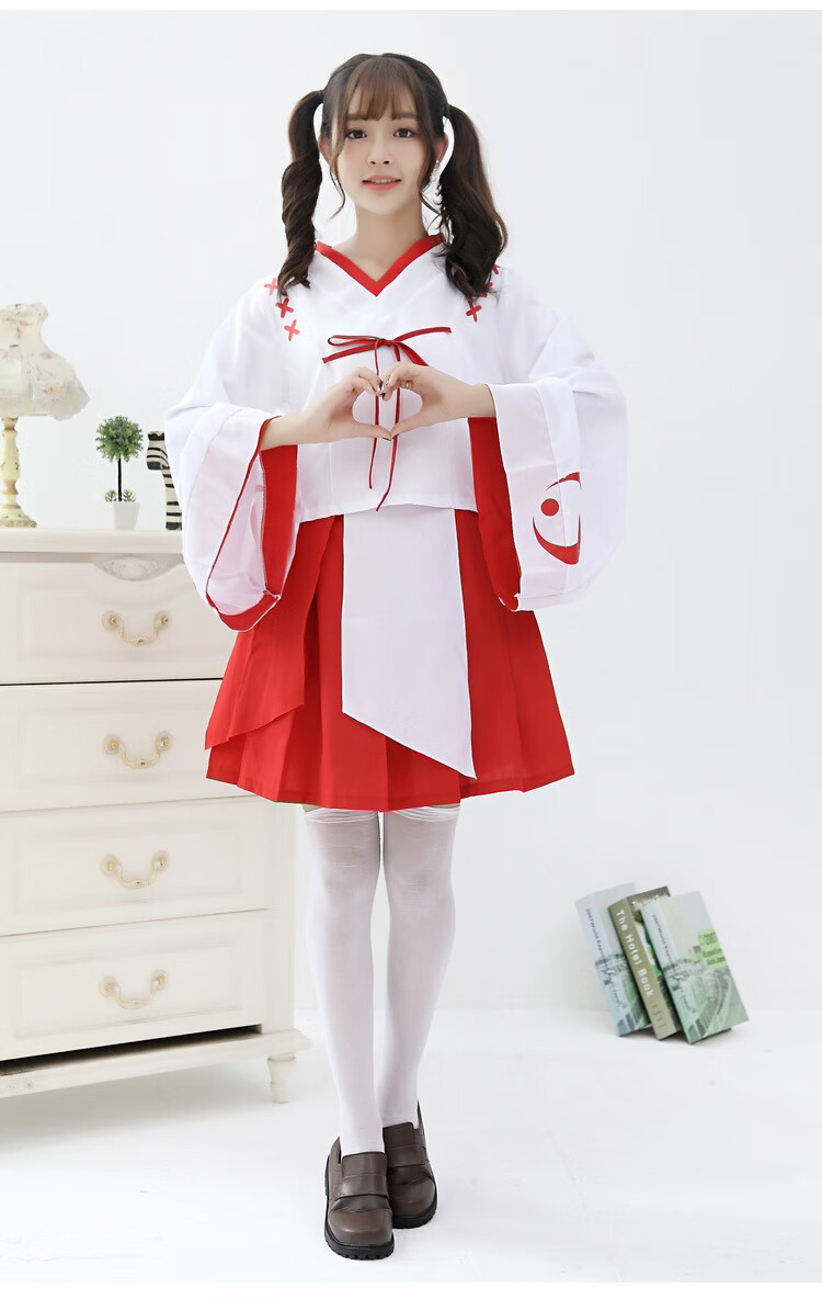 杀殿日系小清新动漫和服犬夜叉巫女cos改良振袖桔梗巫女服宫水三叶cos