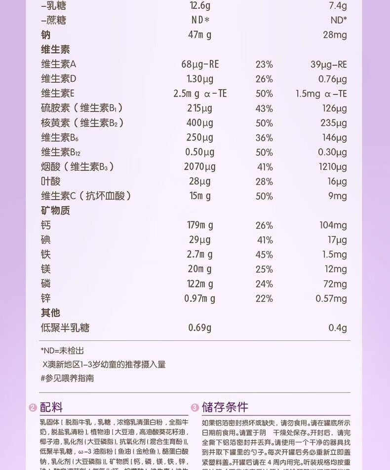 a2澳洲紫白金天然A2蛋白质新西兰原装进口婴儿配方奶粉 2段三罐装【效期至25年4月】 A2