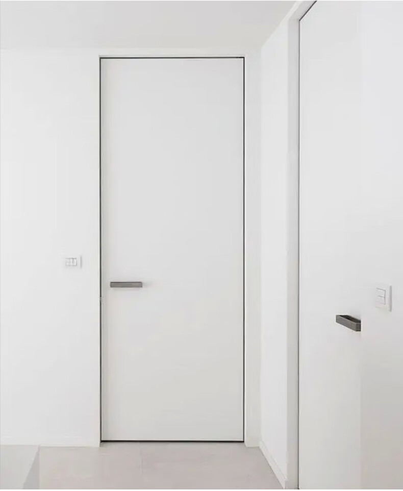 圣芙尼定制无框隐形铝木门暗门背景墙窄边框铝框门客厅卧室简约房门pt