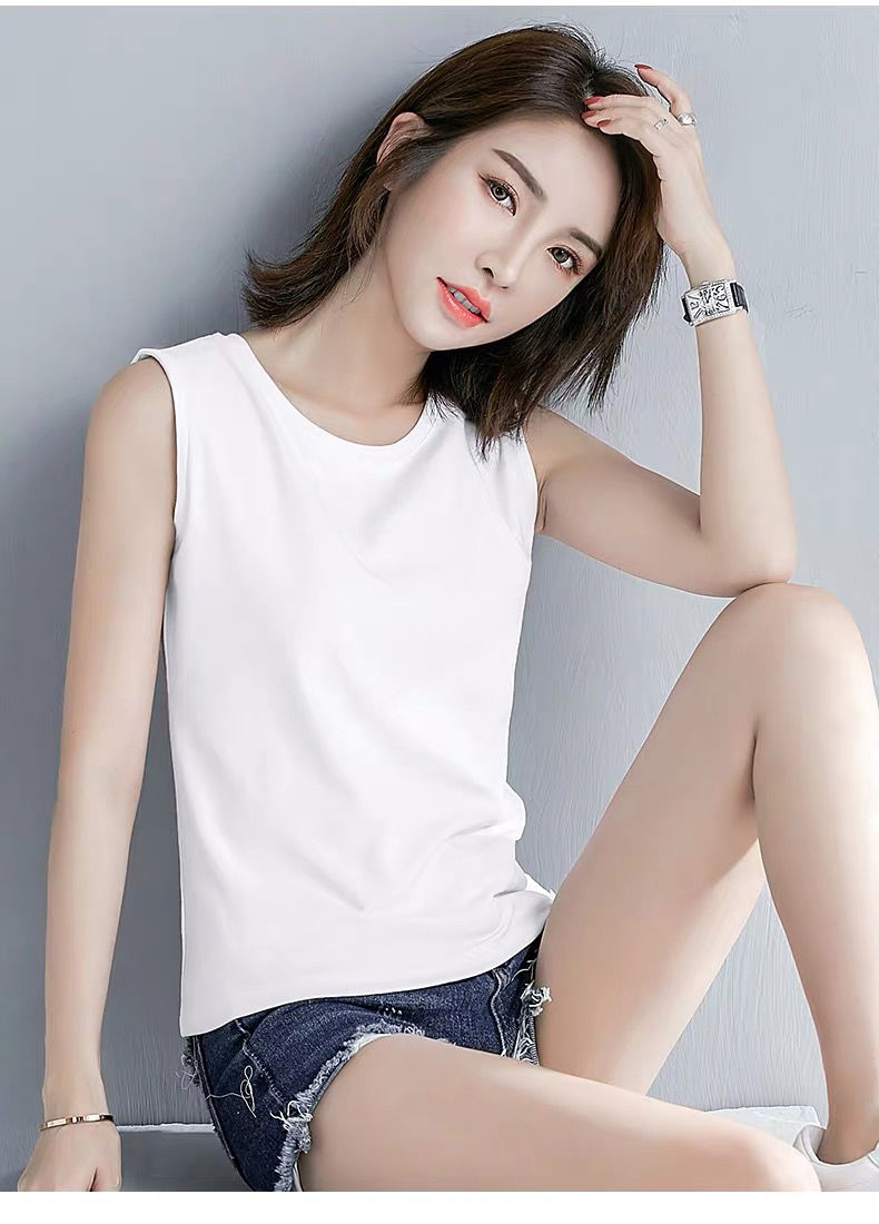 楔木杳宽吊带背心女学生夏季女士背心打底衫修身显瘦大码内穿无袖女