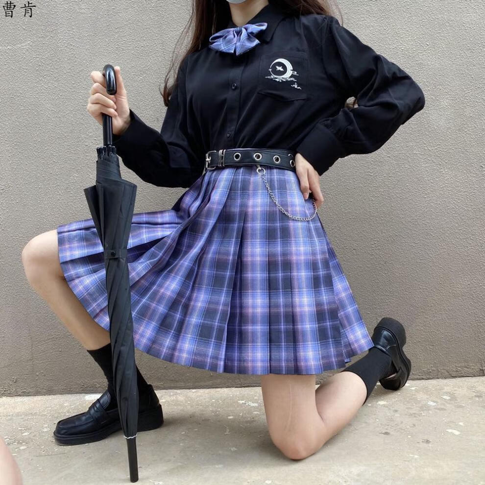 cken电竞少女jk制服日系甜酷jk格裙套装1夏季小学生合集甜心格裙月下