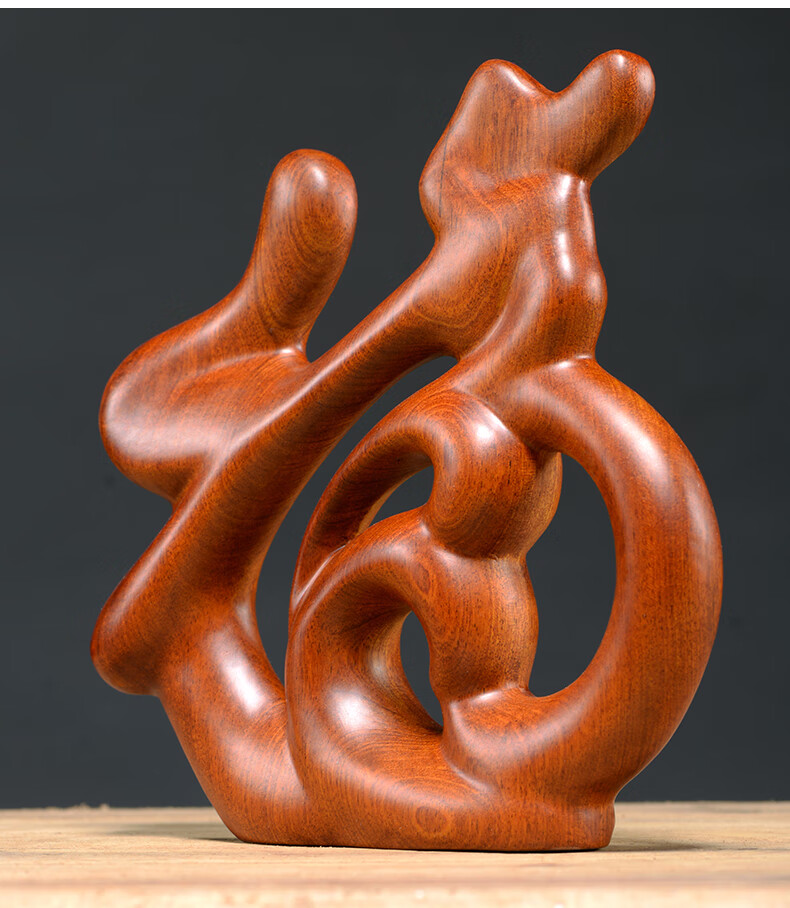 一木代传木雕实木家居装饰品根雕摆件创意简约摆设福字木雕工艺术字