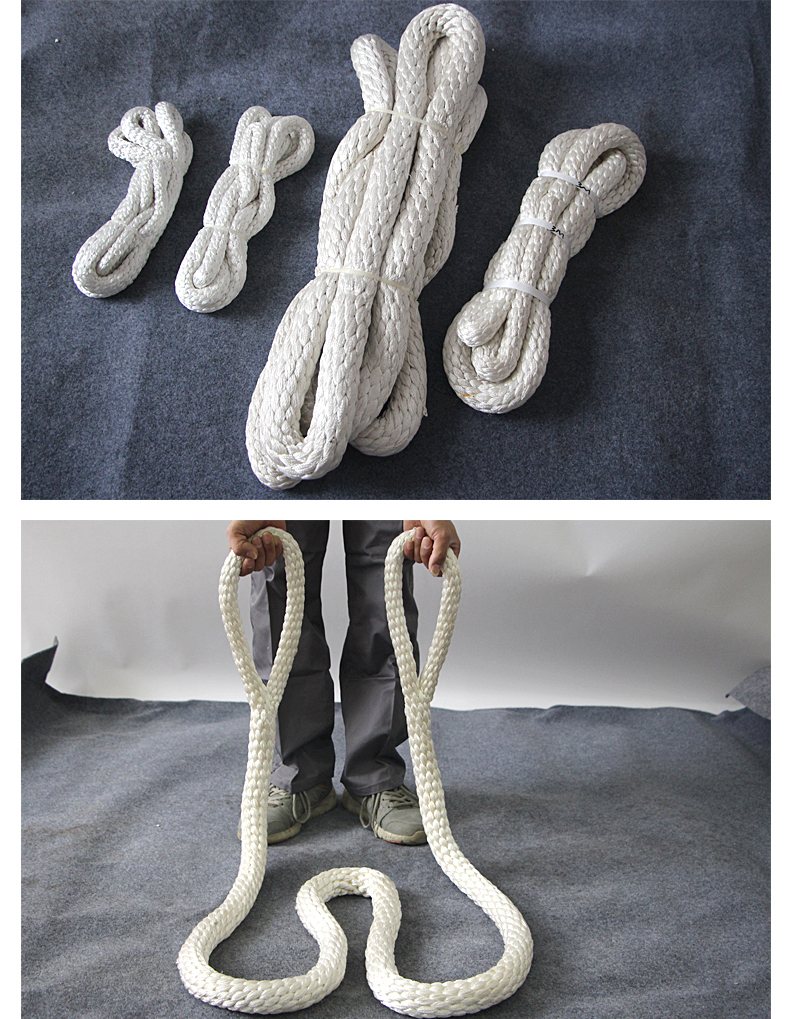 颉鹰起重吊绳两头扣1吨2t3双象尼龙白色圆吊带5米耐磨双扣战绳3吨1米