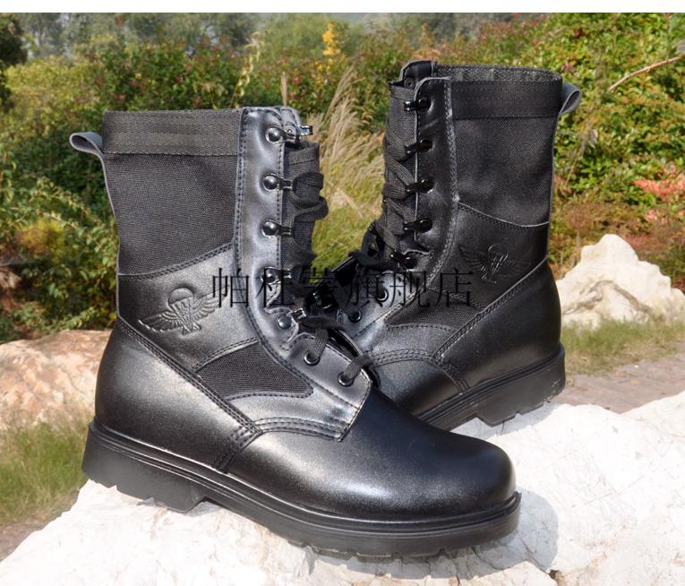作战靴超轻超轻透气06伞兵飞行靴男高帮真皮空降战术靴冬季羊毛作战训