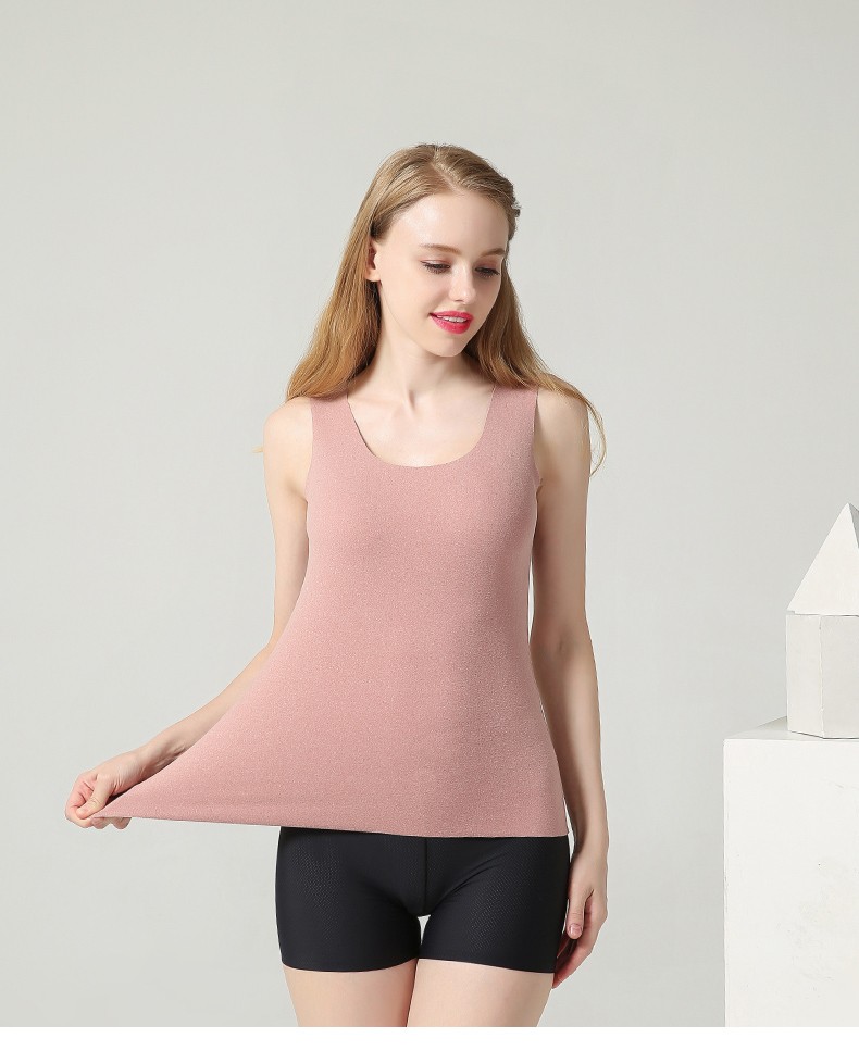 南极人保暖内衣背心女士阳离子双面磨绒春秋季2021打底吊带无痕轻薄高