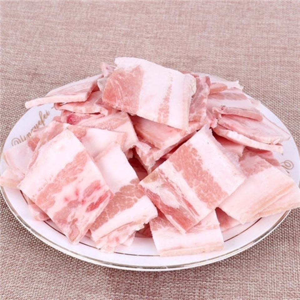 新鲜五花肉猪肉生鲜冷冻生猪肉切块肥瘦烤肉食材四斤装