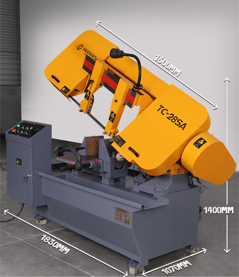 斜角金屬切割機切角機多功能45度轉角開料帶鋸機半自動臥式帶鋸床ta28