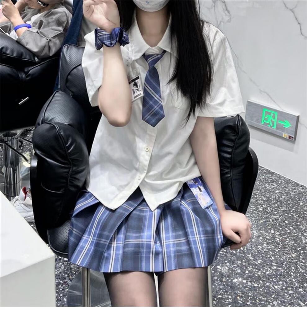 罗马圣仕新款jk水手服女学生装黑丝学姐jk制服格裙夏季性套装纯欲风格