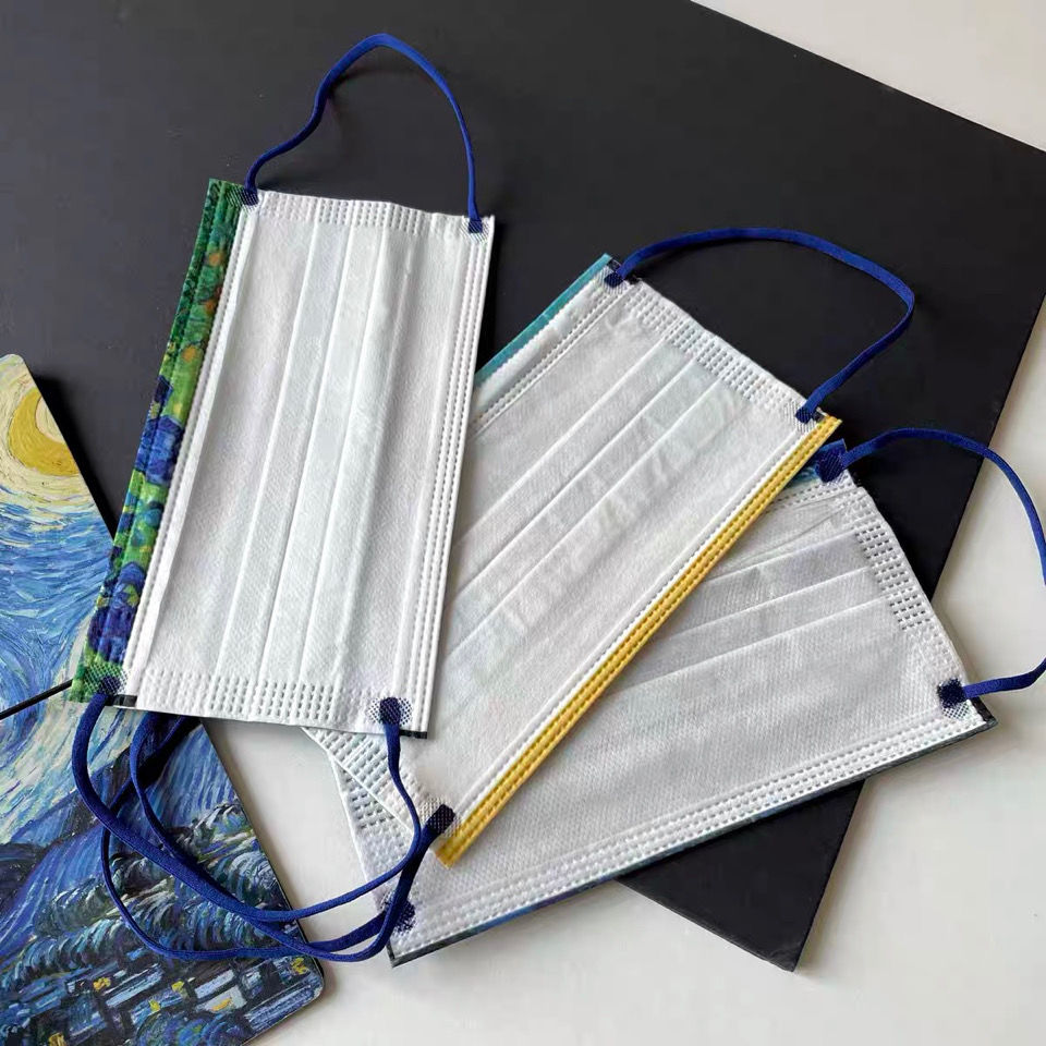 汝晗 口罩高颜值收藏油画艺术品口罩成人印花向日葵三层尘雾霾无纺布