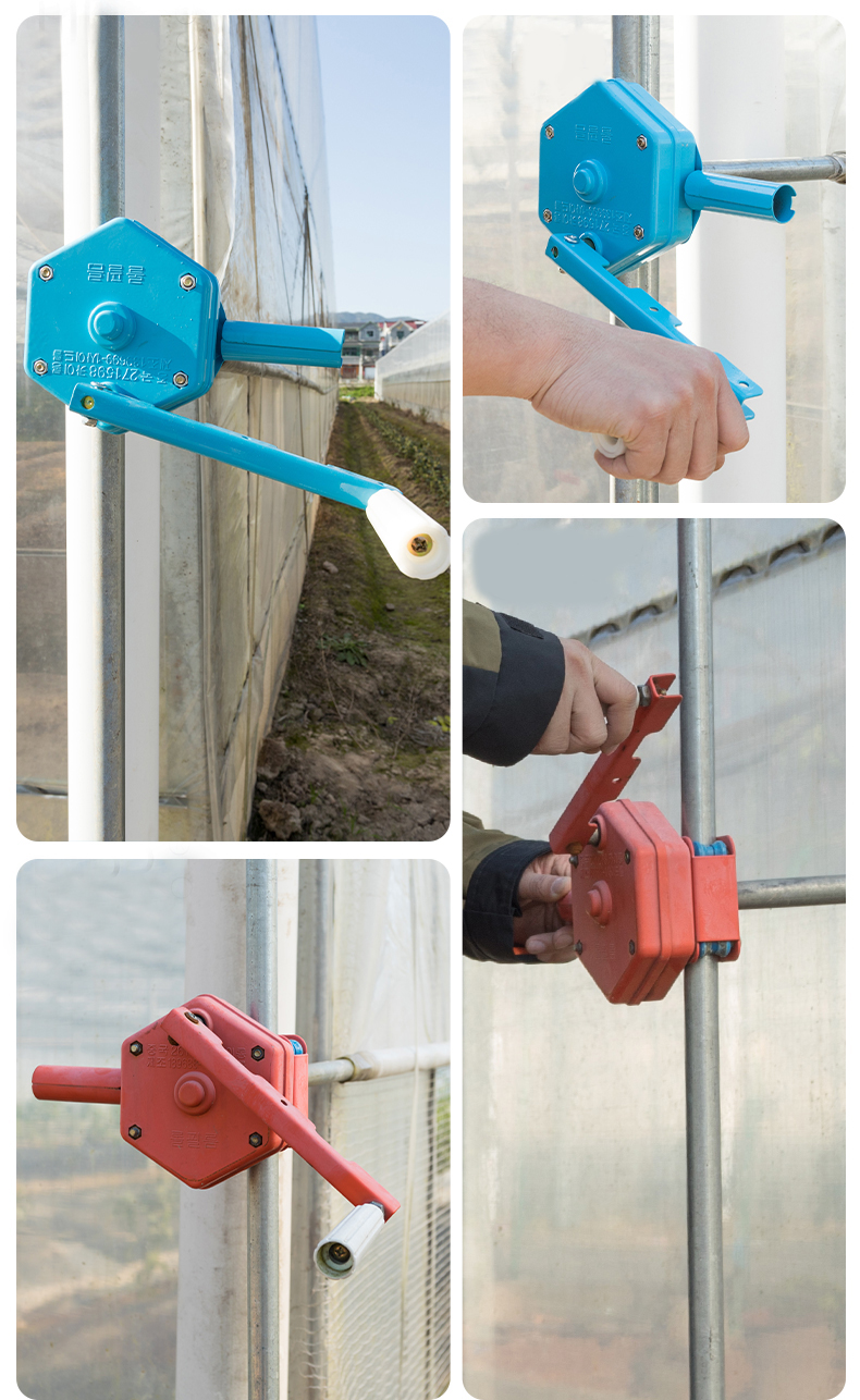 大棚手动电动卷膜器配件大全专用手摇涡轮小型大鹏放风卷帘机韩式定制