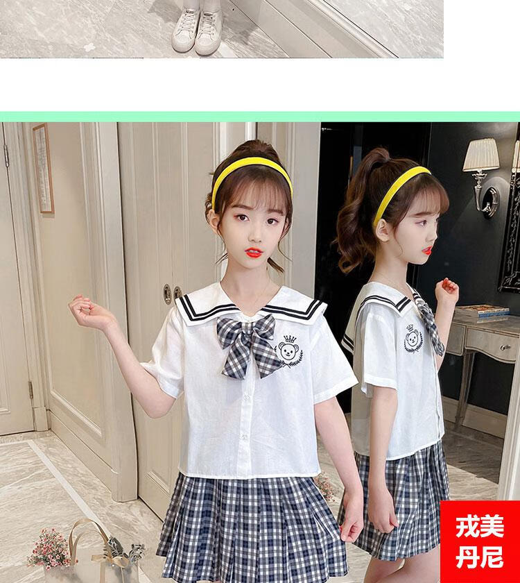 琼森jk制服 小学生jk水手服套装少女制服裙子正版女童儿童学院风小