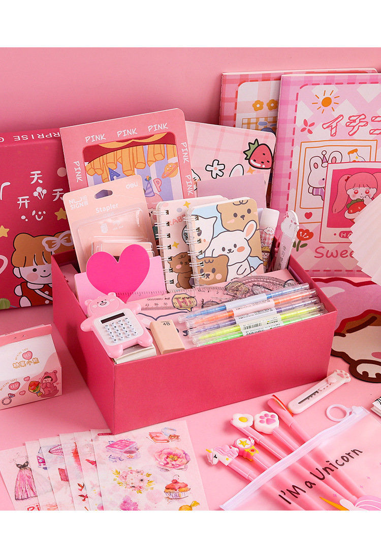 文具套装礼盒网红少女心儿童学习用品小学生开学手账本盲盒格畅草莓礼