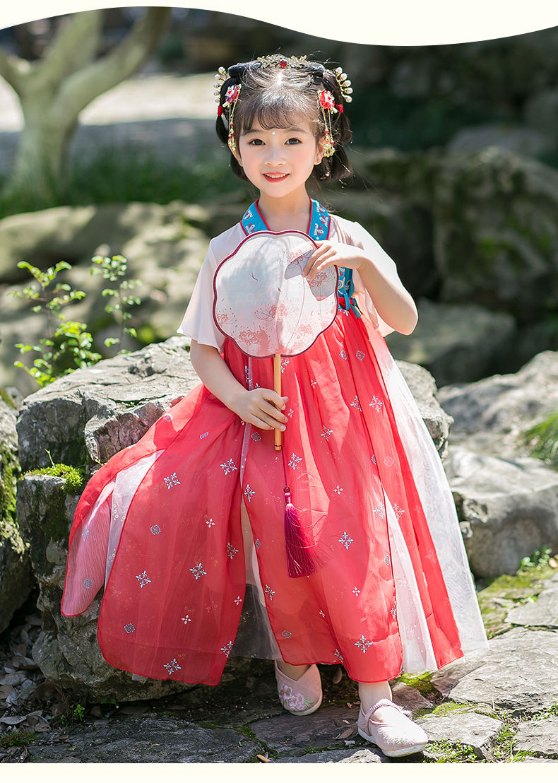 儿童古装汉服女夏天儿童汉服女童古装超仙襦裙春夏装中国风公主小女孩