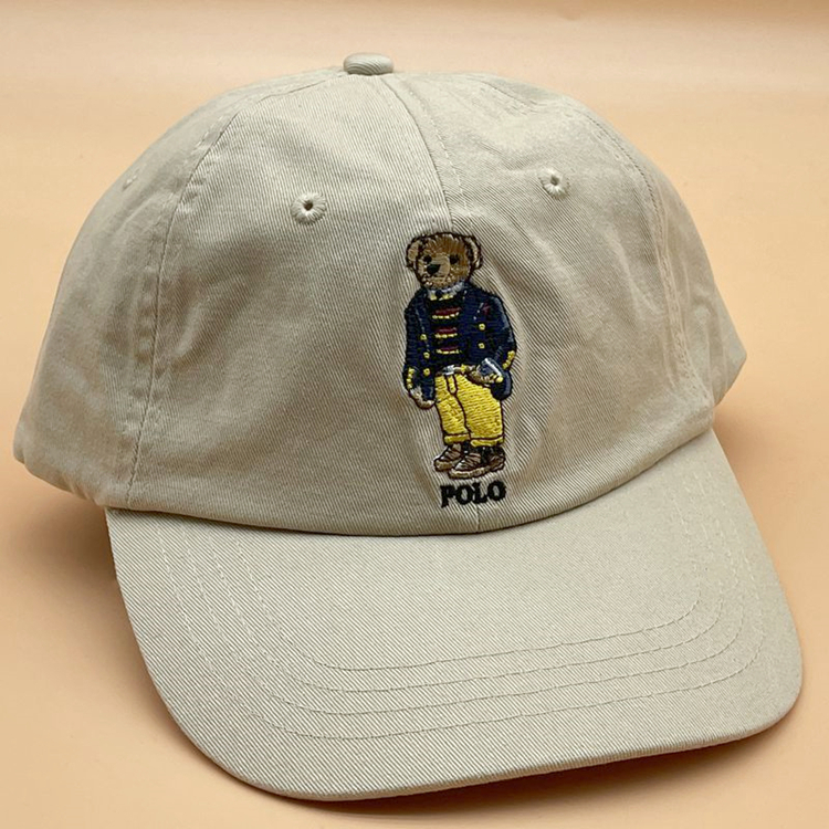 高品质拉夫劳伦保罗帽保罗刺绣小熊帽子polo水洗软顶纯棉棒球帽男女