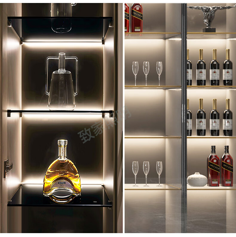 线型灯线条灯led玻璃层板灯卡8mm厚玻璃感应灯带酒柜线条灯展柜隔板