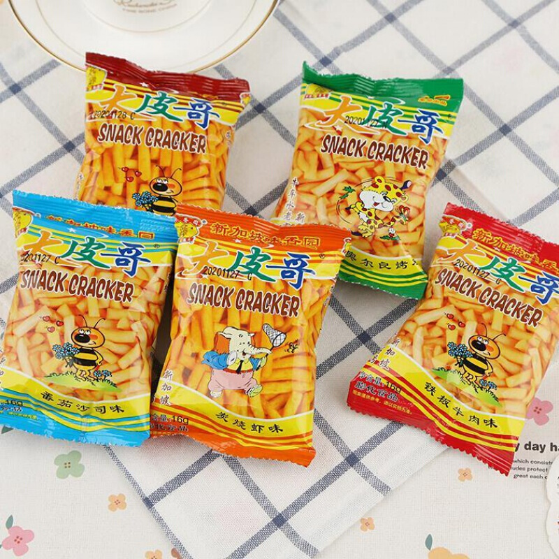 大皮哥 咪咪虾条 休闲好吃的网红80 90怀旧 小时候的零食 麻辣香锅味