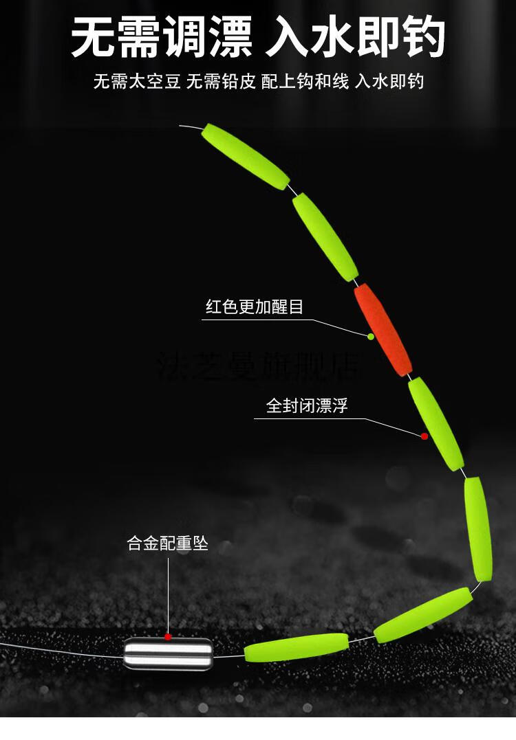 谷麥七星漂三信七星漂圓柱形72套裝免調漂靈敏傳統谷麥逗釣草洞浮漂帶