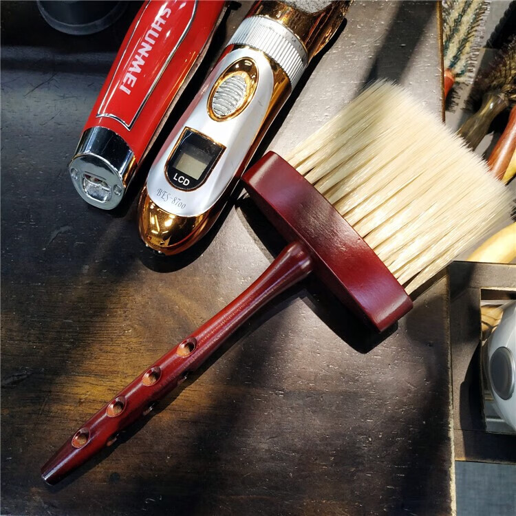 油头碎发刷剪发理发大号扫碎发刷子全实木barber雕刻清洁发廊劲扫