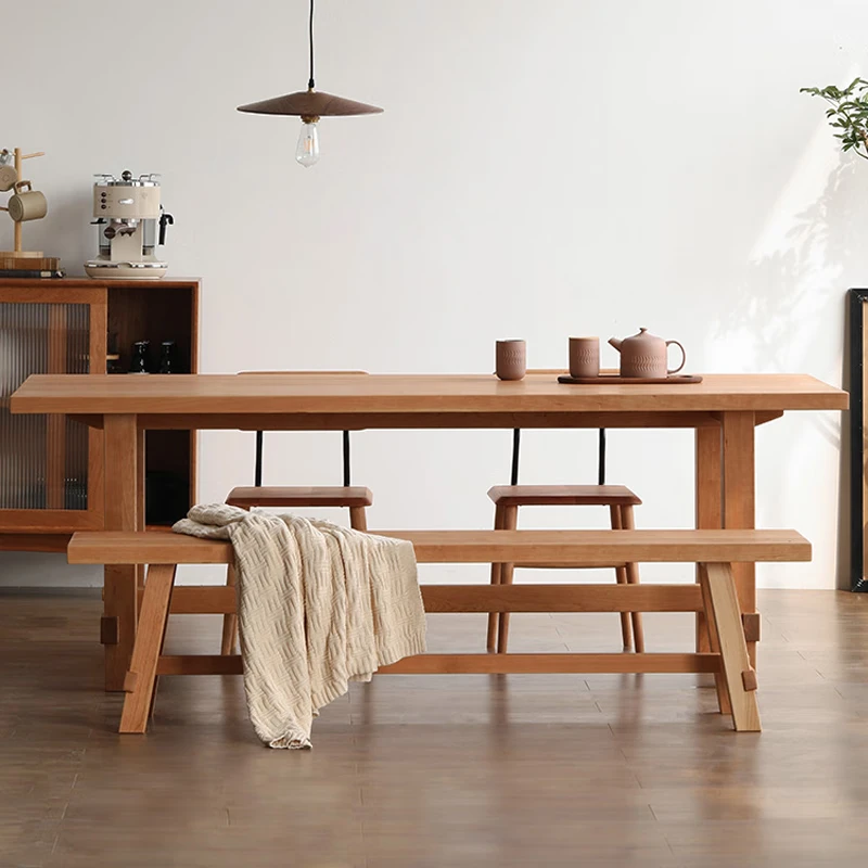 Japanese Style Dining Table Solid Wood, Second Hand Cherry Wood Dining Table And Chairs