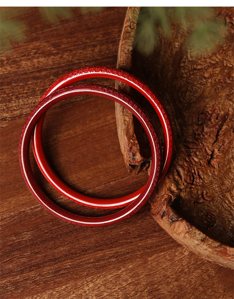 似卿高含量紫金砂帝王砂心经手镯细条女民族风叮当镯子帝王砂心经手镯