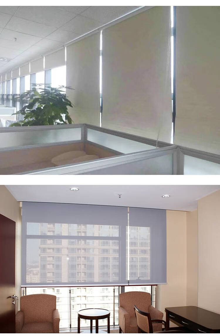 卷轴窗帘定制办公室卷帘窗帘logo图案升降手拉遮阳遮光隔热卷轴帘加厚