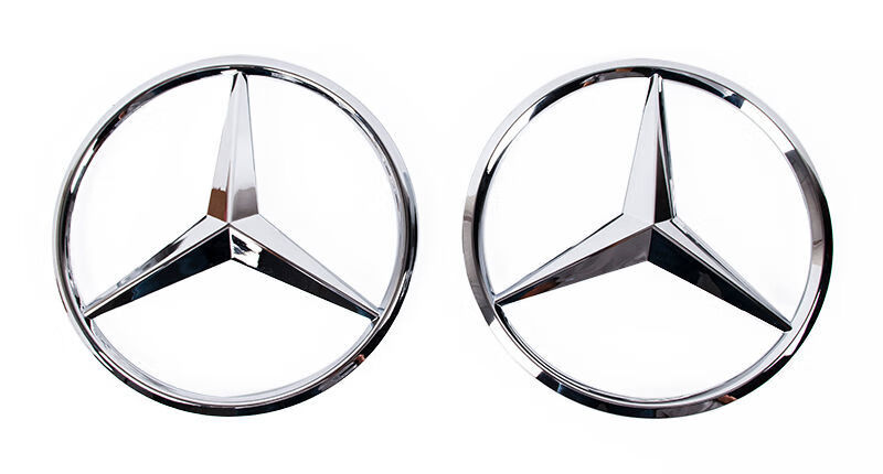 适用于奔驰中网大标新e级c级clca180e300lc200gle中网车标原车款银色