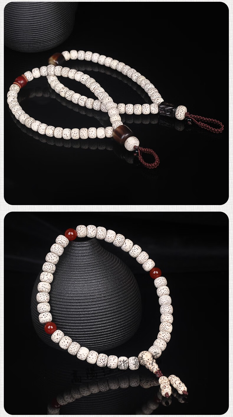 天然星月菩提佛36颗手持佛珠手串正月桶珠菩提子念珠男女文玩手链红