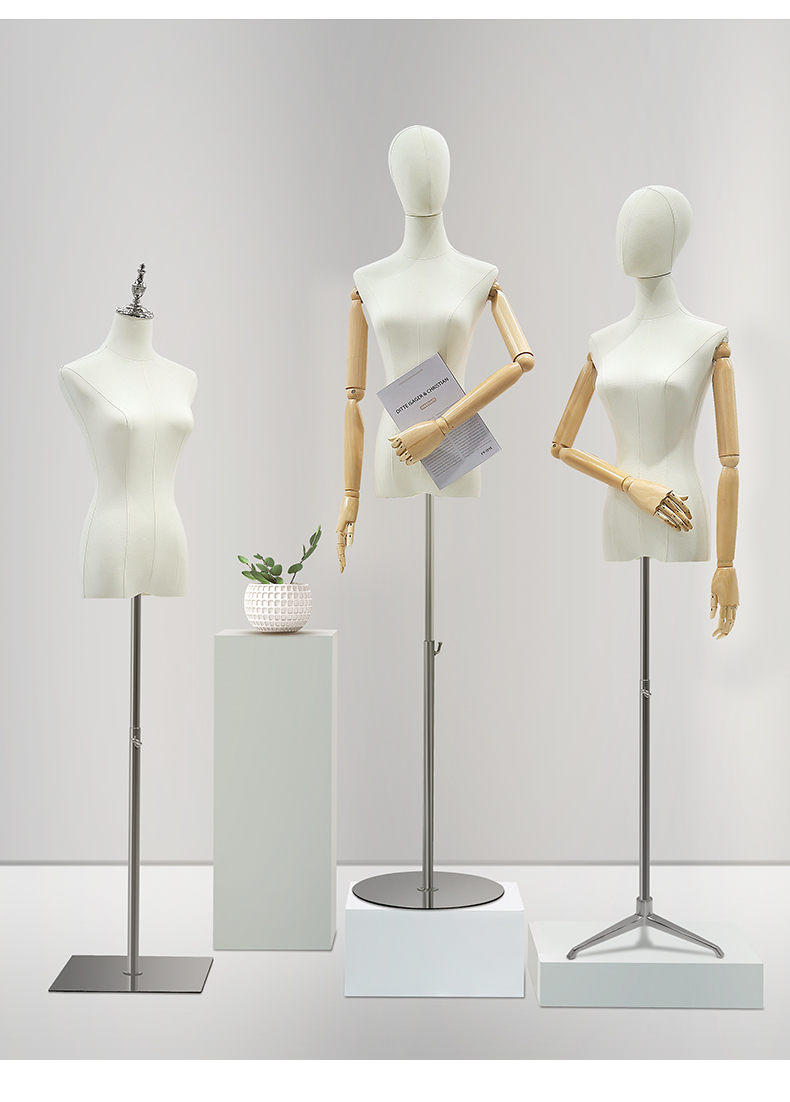 60模特衣架服装店道具半身装人台婚纱橱窗假人偶展示架子银三角手