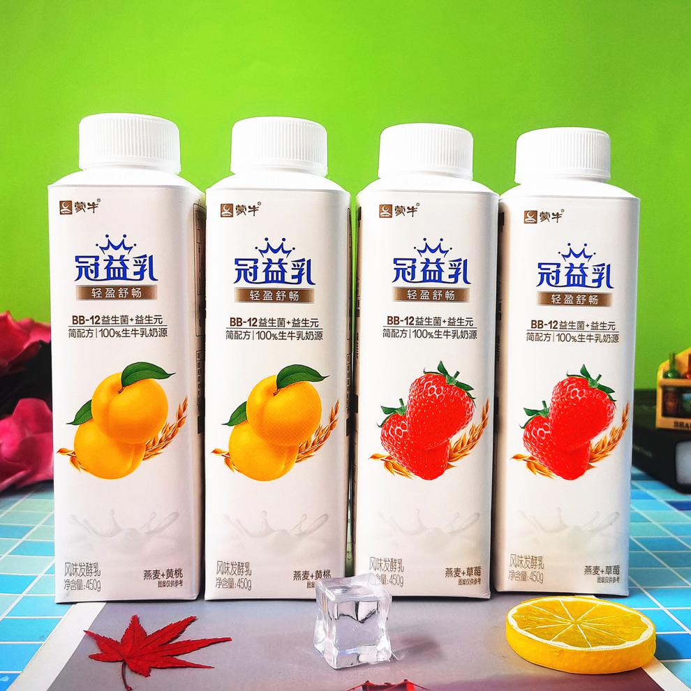 【京选美食】蒙牛冠益乳酸奶450g*5/8瓶 风味发酵乳 燕麦黄桃 草莓 多