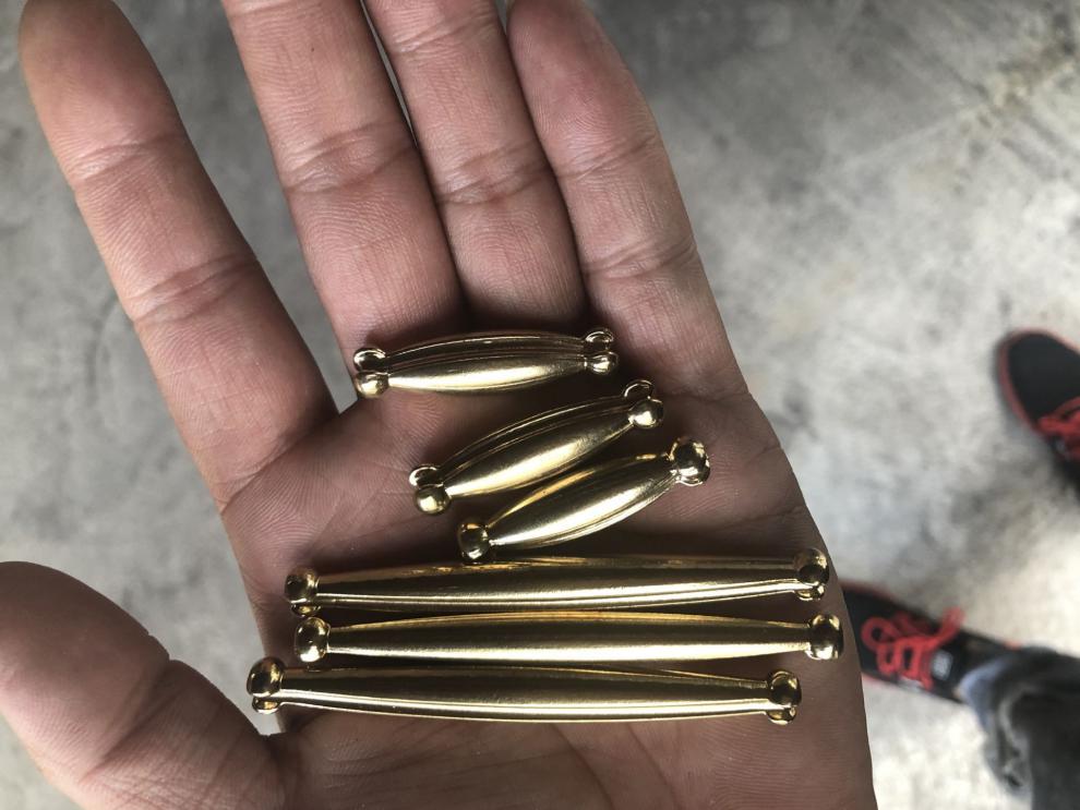 奈野蓝乔黄铜坠手抛网撒网渔网坠子鱼尾坠铜坠子打鱼网网脚子网交铅坠