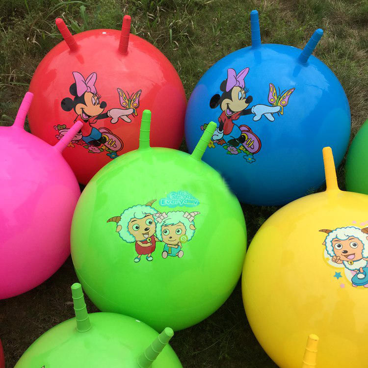 羊角球 成人 65cm卡通加厚儿童幼儿园充气球防爆大号蹦蹦球跳跳球