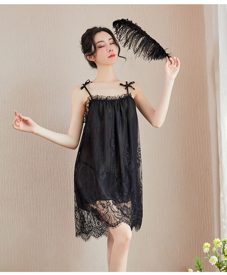 夏季蕾丝性感吊带睡衣吊带睡裙女蕾丝诱惑私房火辣春秋性感睡衣女夏季