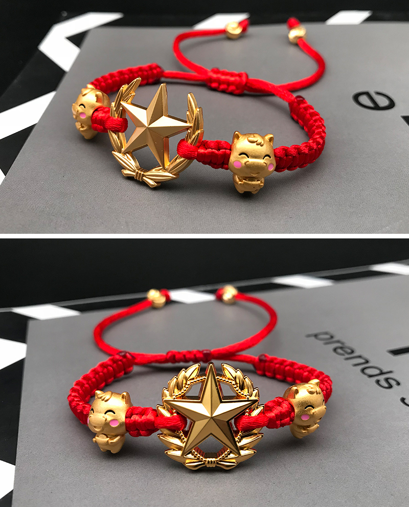 军恋异地情侣礼物生肖手链编织绳军人送女友五角星手链兵哥哥纪念龙