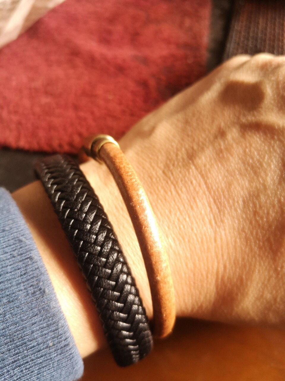 现货goros一生之环牛皮手环复古养色牛皮手镯高桥吾郎情侣潮流 l码手
