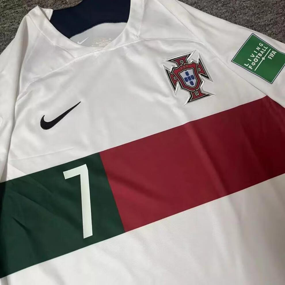 腾讯体育同款葡萄牙球衣2022卡塔尔世界杯国家队客场长袖套装足球训练