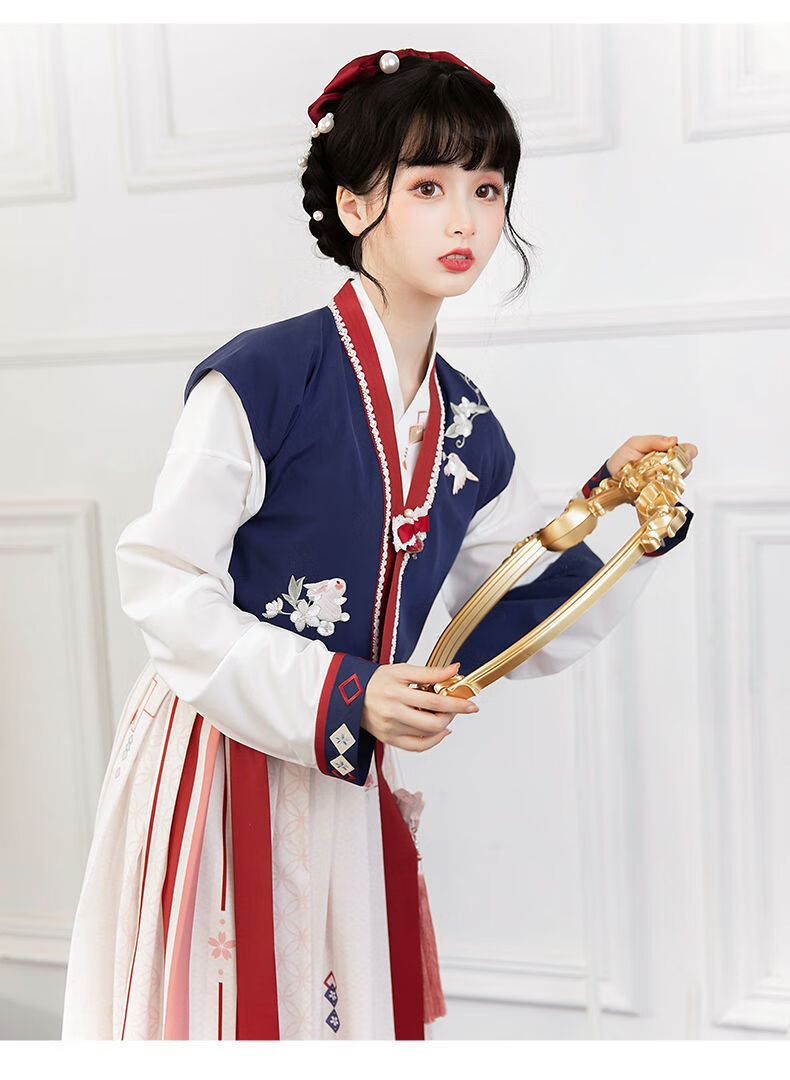 池夏汉服钟灵记汉服同款池夏春之森初雪姬唐制褙子交领短衫褶裙原创