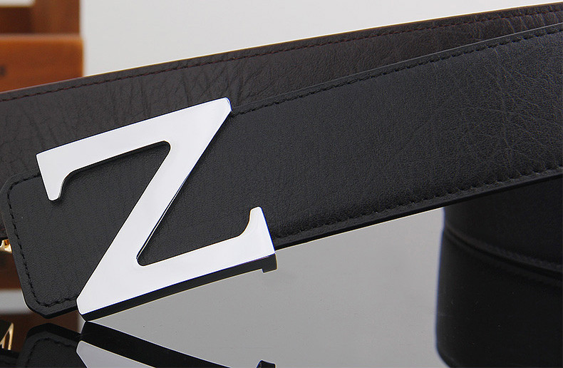 kzgt轻奢品牌z字母铜扣真皮男士奢侈品皮带头层牛皮平滑扣腰带休闲