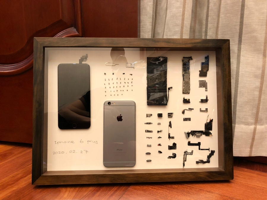 洺帆手机拆解装裱iphone手机拆机装裱相框实木手作框立体框标本框拆解