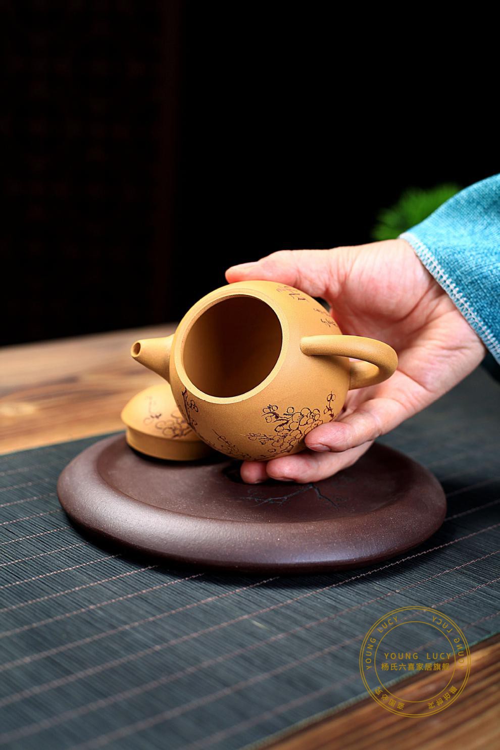 cambrass杨氏六喜宜兴全紫砂壶手工茶壶功夫茶具套装小泡茶壶原矿黄金