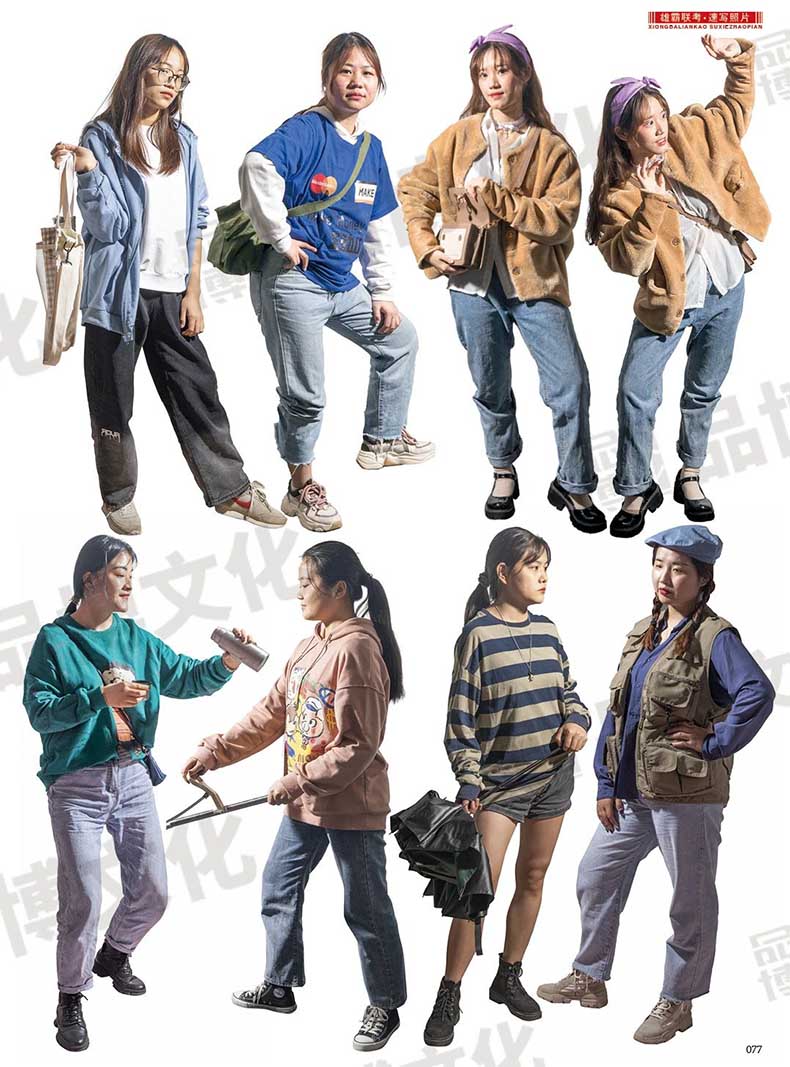 2021品博文化李立杰单人动态组合场景人物速写照片写生素材美术高考