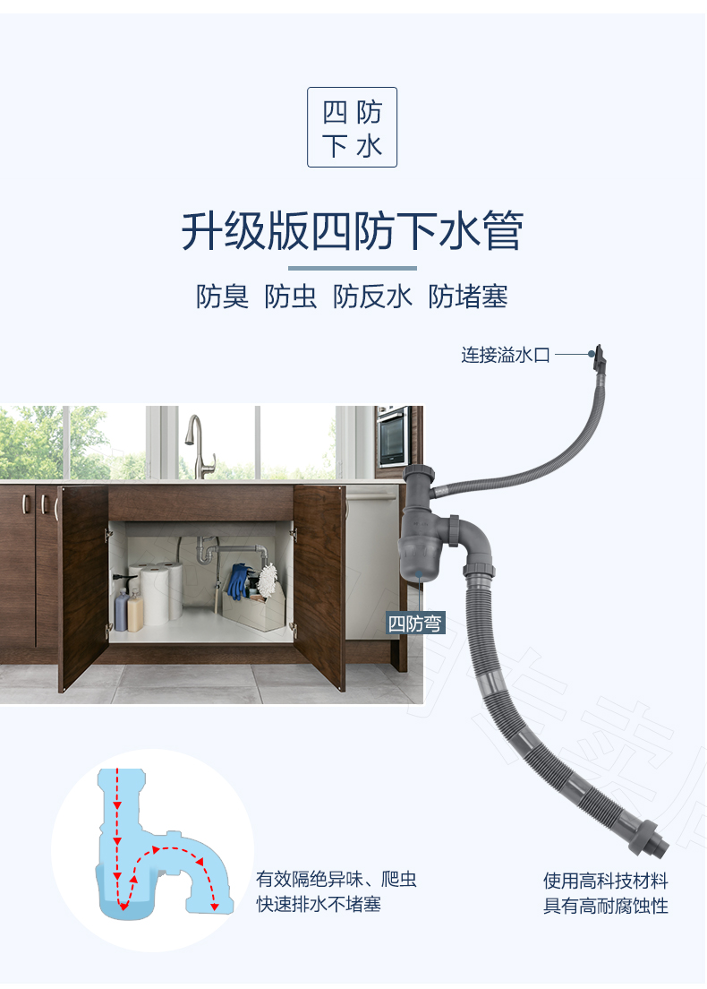 摩恩(moen)加厚304不锈钢700mm手工槽单槽厨房水槽套餐洗菜盆台上台下