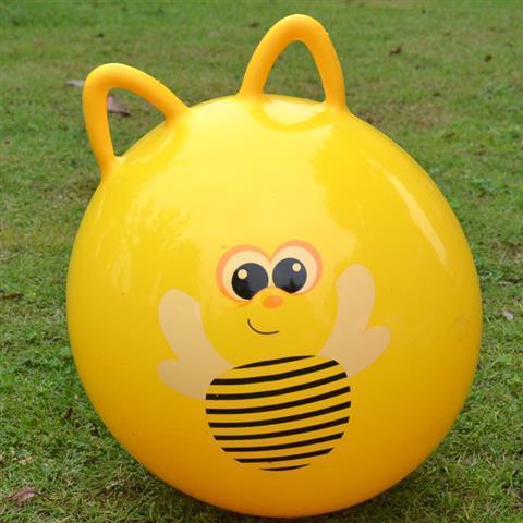 瑜伽球带耳朵 18寸45cm儿童玩具球可爱大号羊角球宝宝坐骑健身 收藏