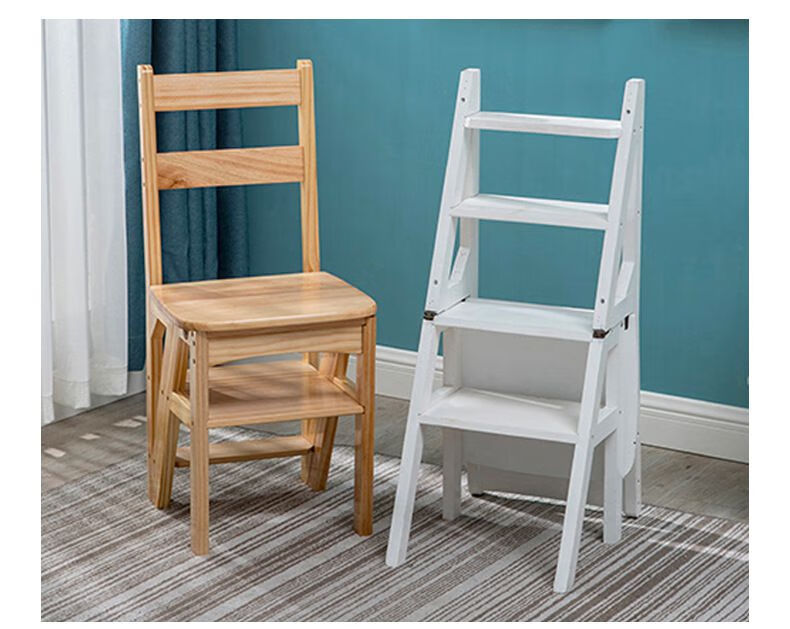 可折叠梯椅 登高凳子梯椅两用可折叠多功能家用衣帽间梯子凳厨房一体